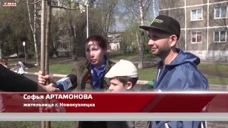 Бульвар Героев в Новокузнецке украсили яблони